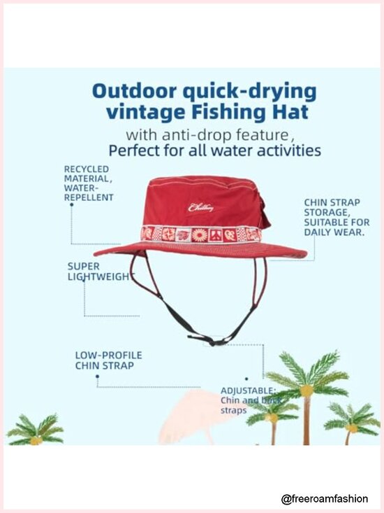Quick-Dry UV Protective Fisherman Sun Hat with Chin Strap Storage